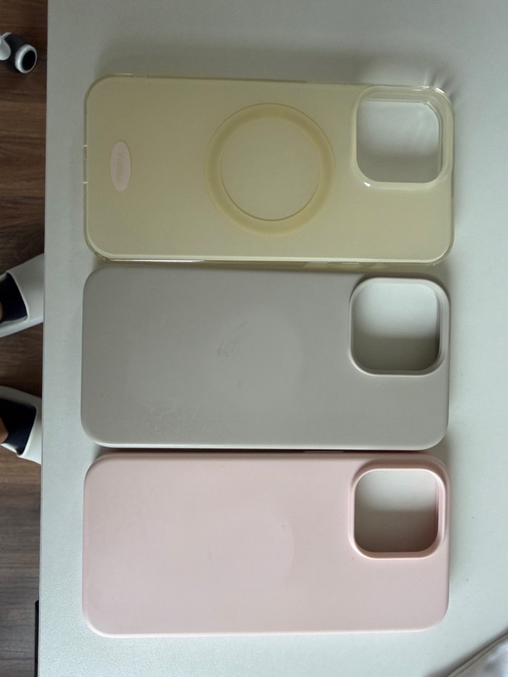 Phone Protective Case - Pink, Cream, Gray Silicone Covers iPhone 15promax